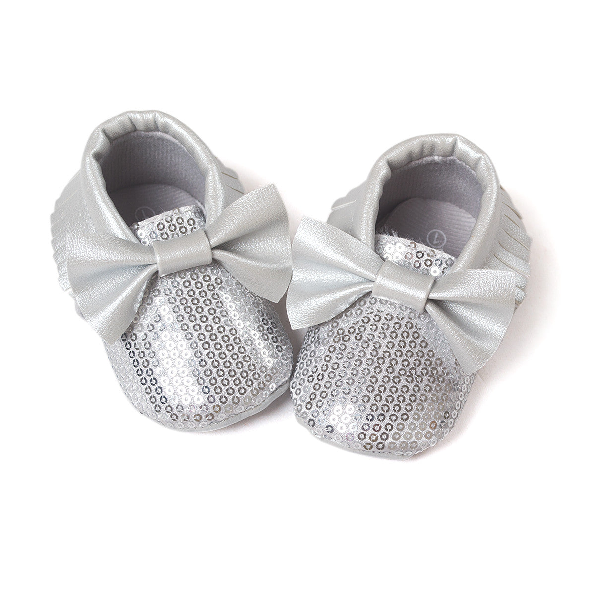 silver sequin moccasins