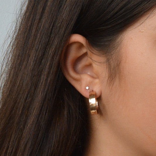 Womens Hoop Earrings / 14K Real Gold Filled Hoop Earrings / Argollas  Arracadas Oro Laminado – primejewelry269