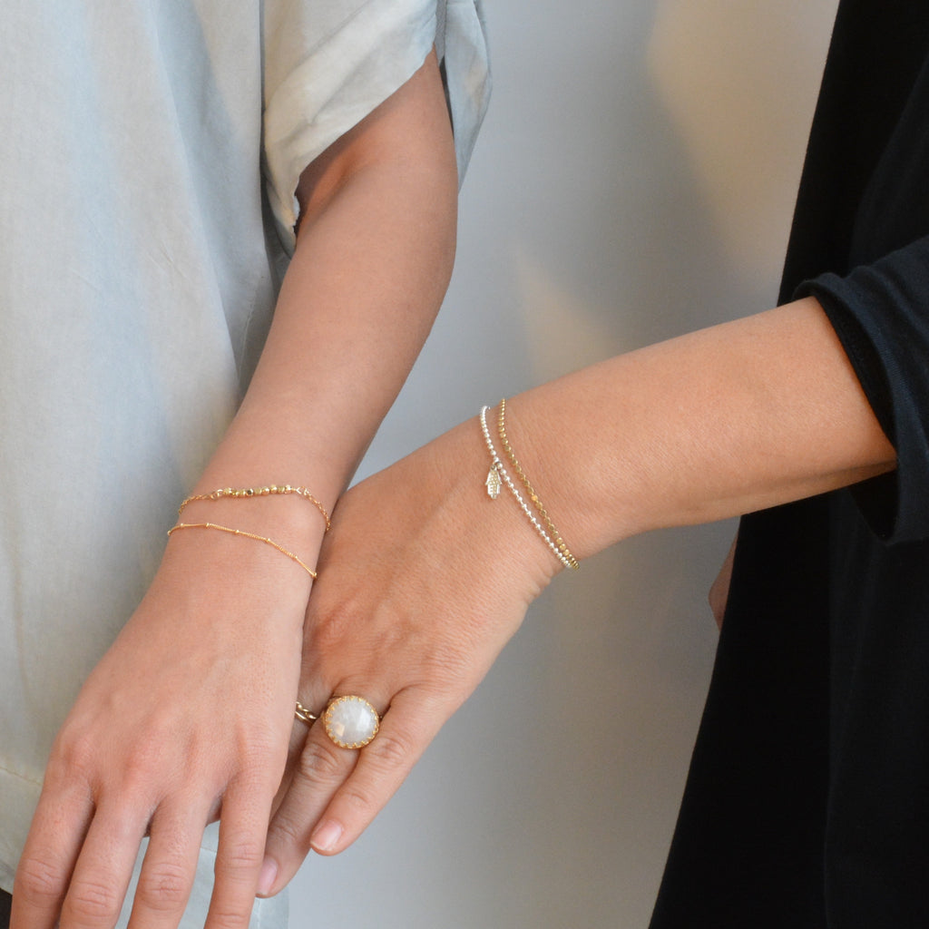 Dainty Gold Bracelet Gold Satellite Bracelet Minimalist Bracele Avnis