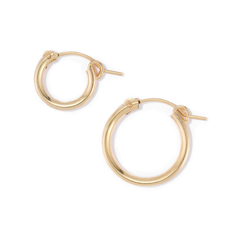 Single Shield Charm Hoop Earring