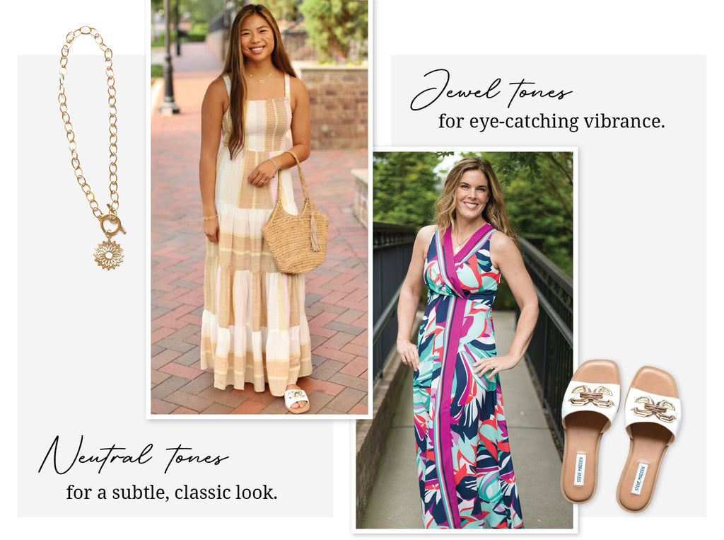 different tones of maxi dresses