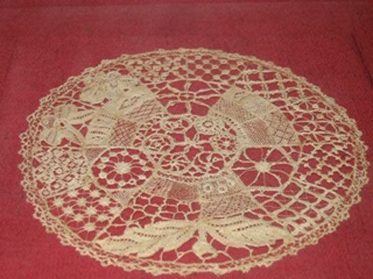Kenmare Needlepoint lace made by 12 year old Annie McCarthy, Kenmare in the 1880's