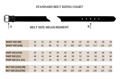 Mens Belt Size Chart India