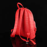 Unisex  Genuine Crocodile Leather Backpack Red