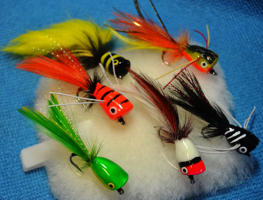 5 Dumbell Eye Zonker Flies, Dumbell Rabbit Strip Streamer Fly