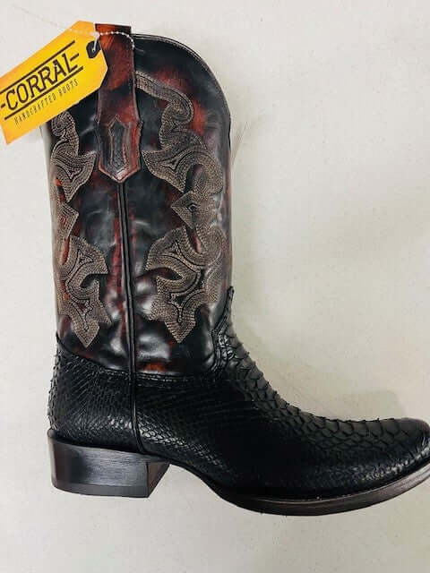 Corral Black Python Boot