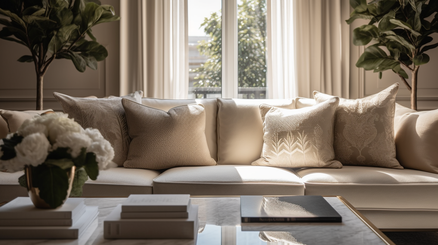  interior design timeless elegance, throw pillows on sofa, sunlit room-a9fe-4868-8893-cf95c98d04e5