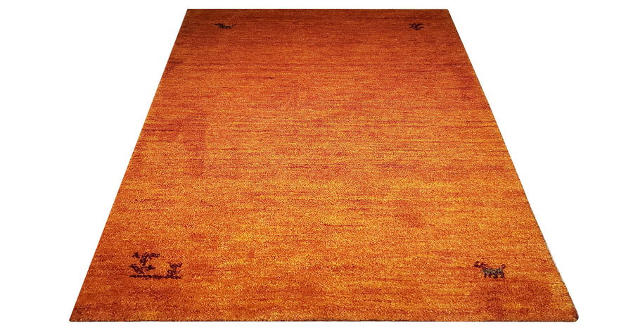 Gabbeh Rust Hand Loomed Rug 2'0" x 3'1"-Area rug for living room, dining area, and bedroom