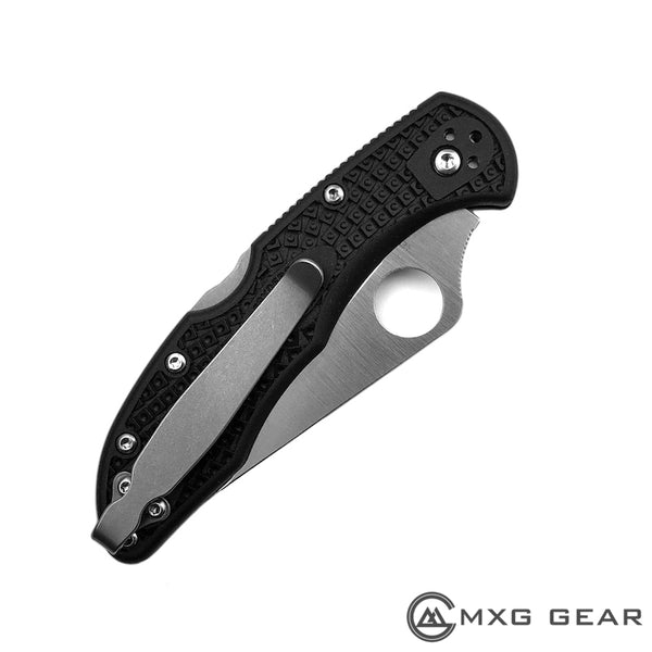 Custom Made Titanium Deep Carry Pocket Clip For Spyderco Delica 4 – MXG