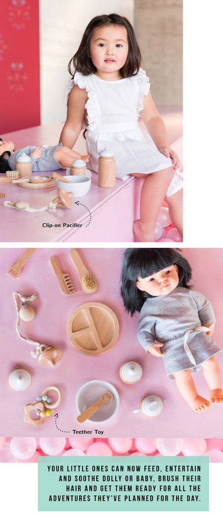 Wooden Doll Care Set