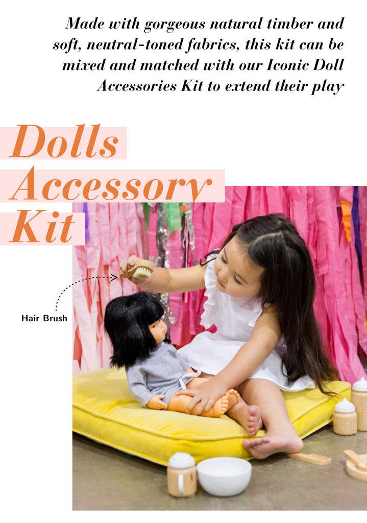 Wooden Doll Care Set