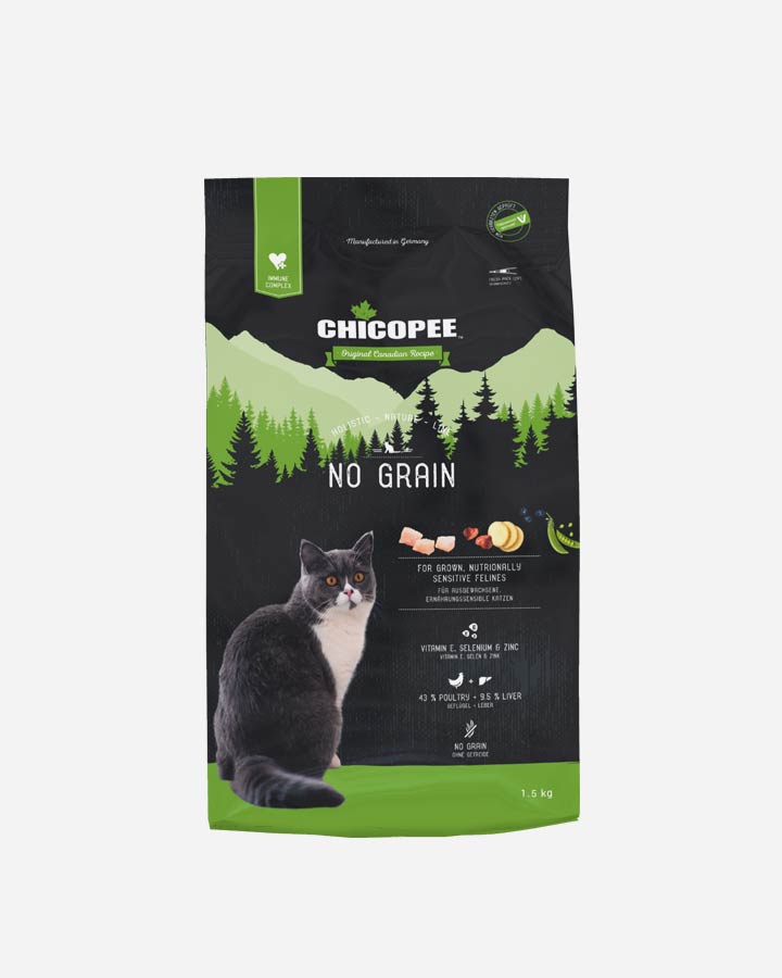 Se Chicopee Holistic Nature Line Cat No Grain - 1.5 kg - kornfrit hos Petlux.dk