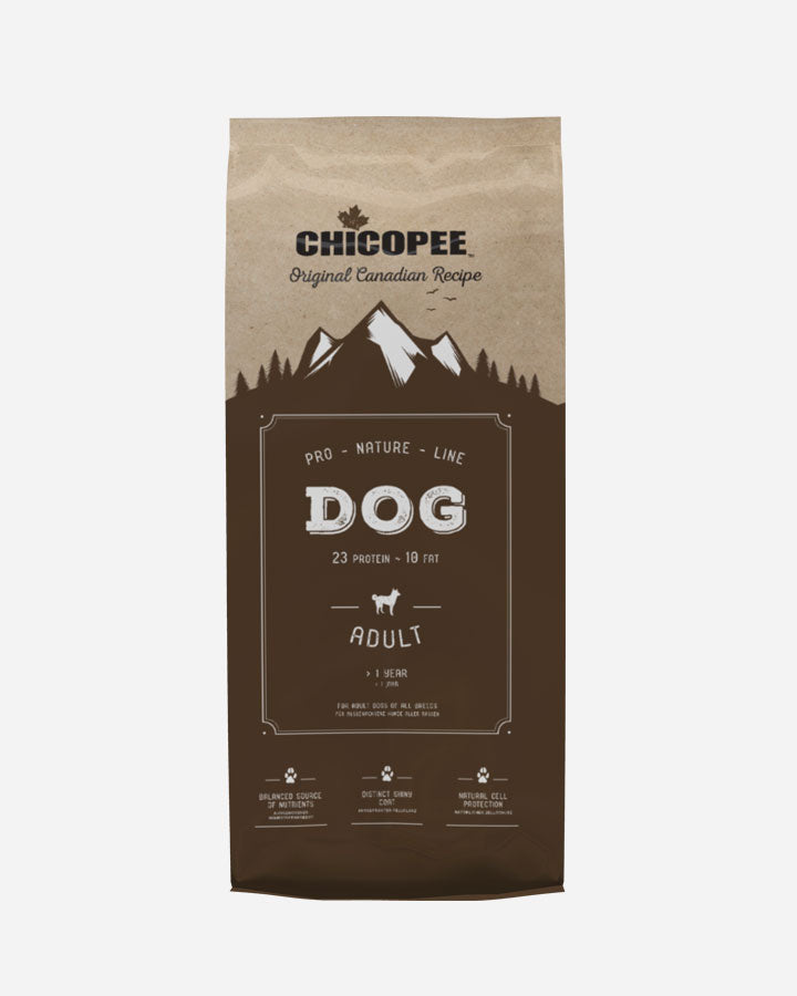 Se Chicopee Pro Nature Line Adult - 20 kg - med lav fedtindhold hos Petlux.dk