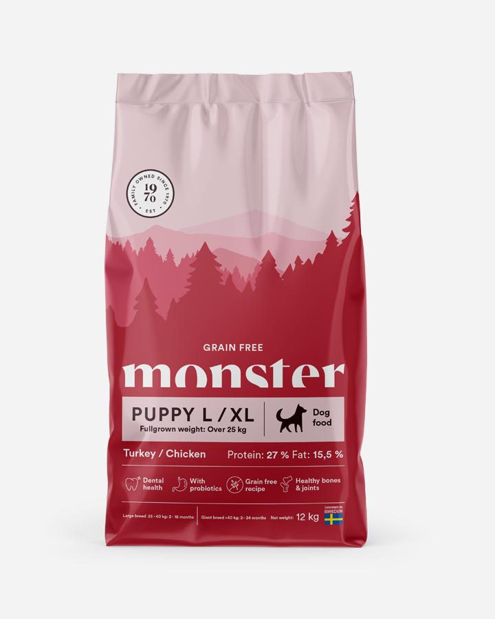 Billede af Monster Puppy Large Breed - Kornfrit, Kalkun og Kylling - 12kg