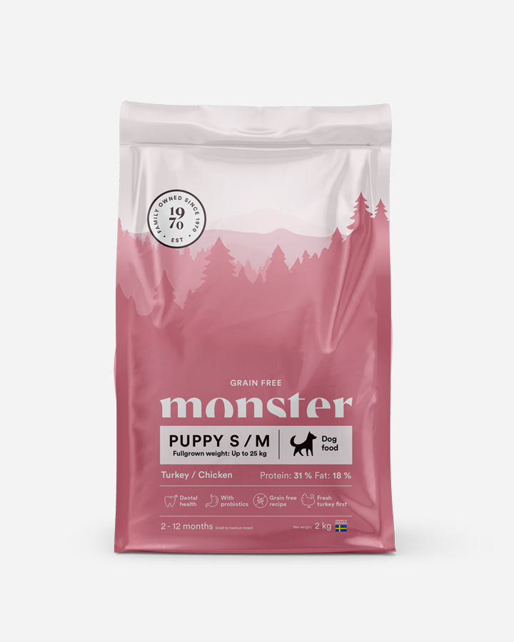 Billede af Monster Puppy Small Breed - Kornfrit, kylling og kalkun - 2kg