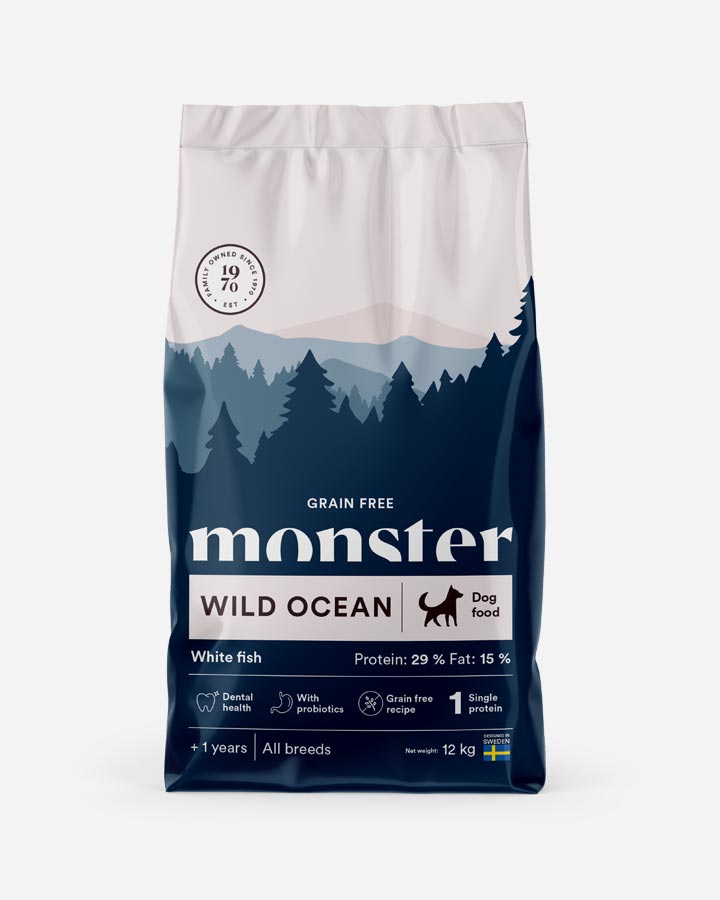 Billede af Monster Wild Ocean (Sensitive) - Kornfrit og Hvid fisk - 12kg