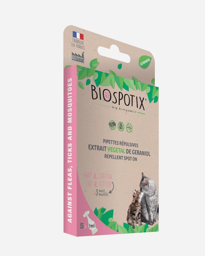 Se Biospotix ugiftigt loppe & flåt pipetter til katte hos Petlux.dk