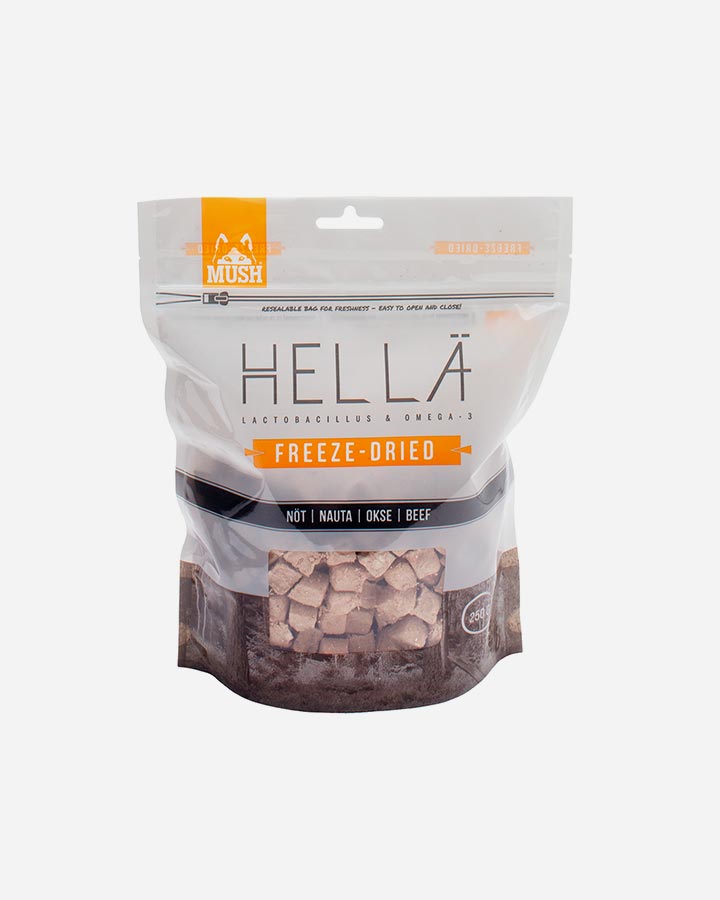 Billede af MUSH HELLÄ - Frysetørret hundefoder med Okse - 250g