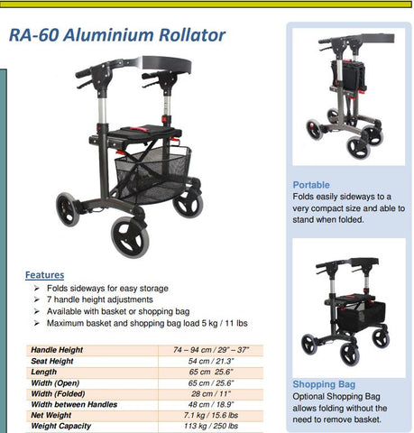 RA-60 Auminium Rollator