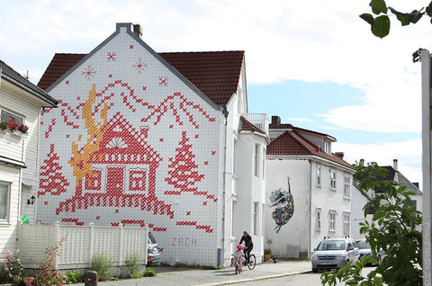 Mural in Norway by Ernest Zacharevic.