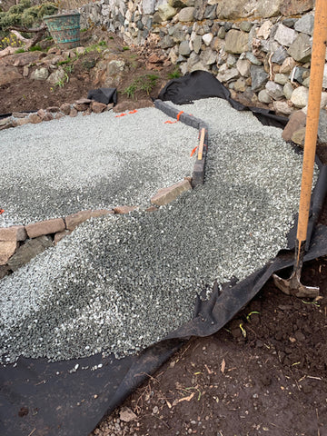 path made for access to top of property on all sides of greenhouse