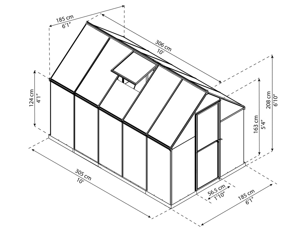Canada Greenhouse Kits 6x10 Mythos Dimensions