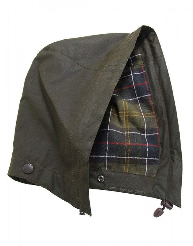 barbour sylkoil hood olive