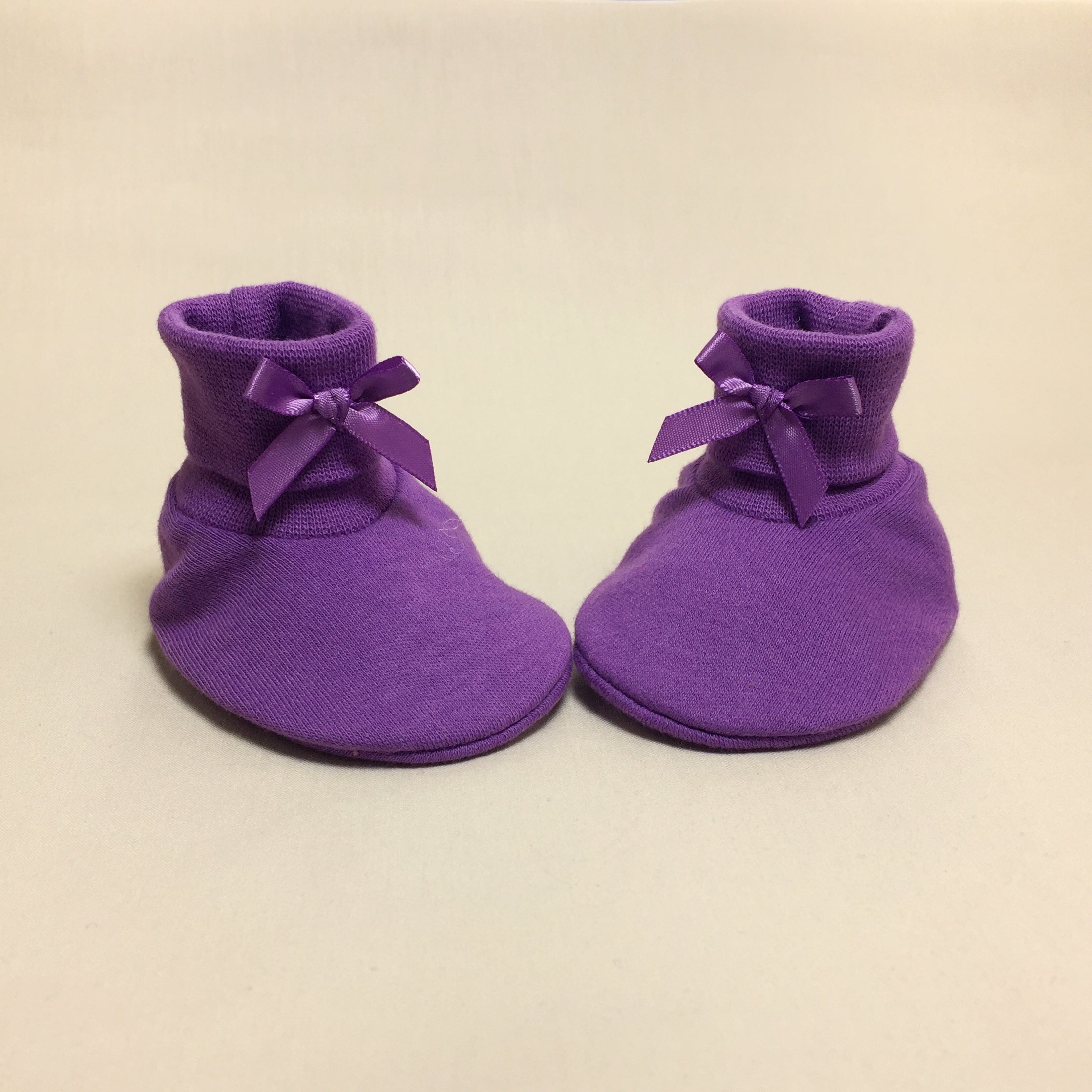 purple baby booties