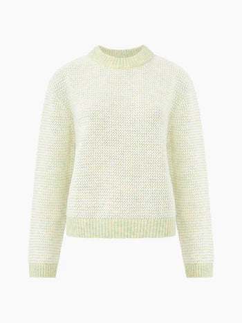 Great Plains - Pointelle Knit Crewneck Jumper in Lemongrass