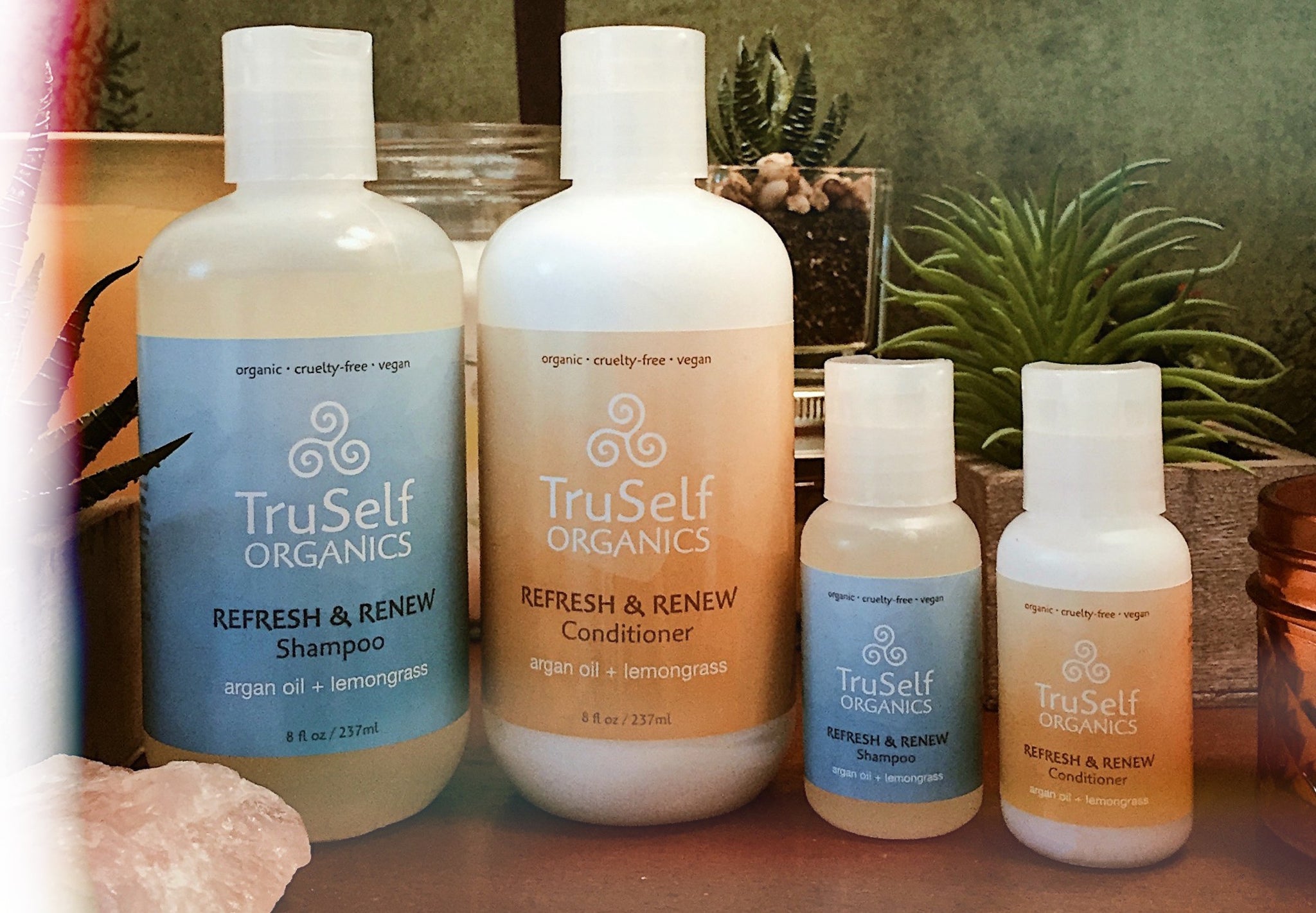 truself organics shampoo and conditioner travel sizes