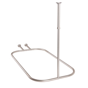 Utopia Alley Rustproof Aluminum Hoop Shower Rod With Ceiling Support for Clawfoot Tub, 54 Inch Extra Large Size by 26 Inch