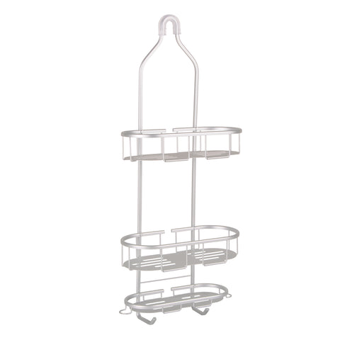 Utopia Alley SHC15 2 Teak Shelves Aluminum Rustproof Over The Shower Caddy Matte Black