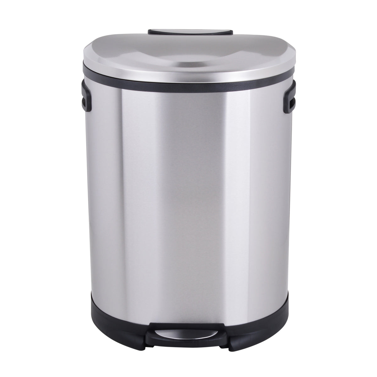 Utopia Alley Cress Contour Curved Trash Can, Stainless Steel, Set of 2