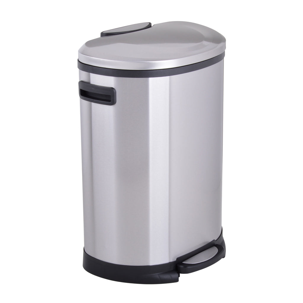 Utopia Alley Cress Contour Curved Trash Can, Stainless Steel, Set of 2