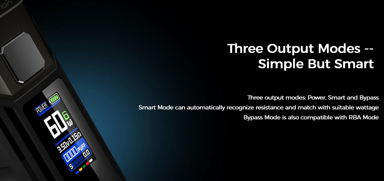 FreeMax Marvos 60W Pod Mod Kit Three power modes. Power, Smart and Bypass.