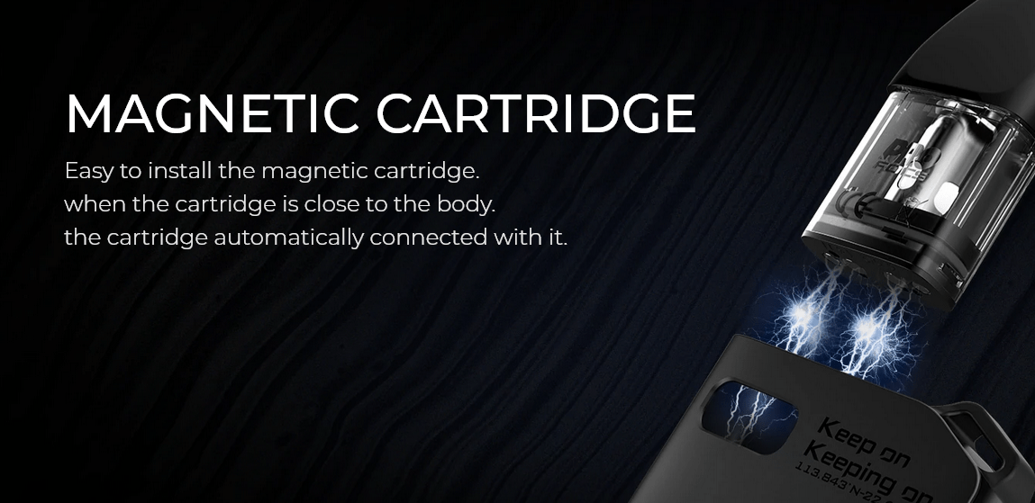 Uwell Caliburn AK2 Pod Kit The magnetic cartridge snaps into place when close to the
device.