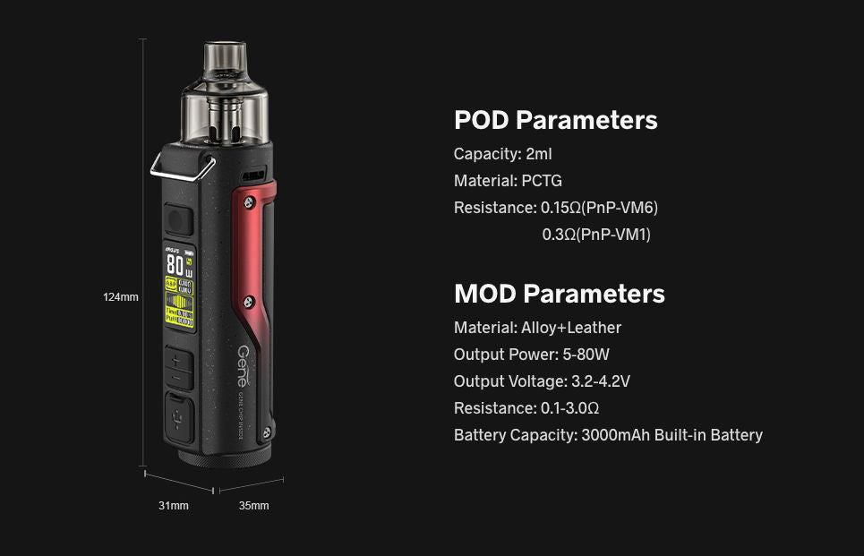 The Argus pro measures 124mm tall by 35mm wide