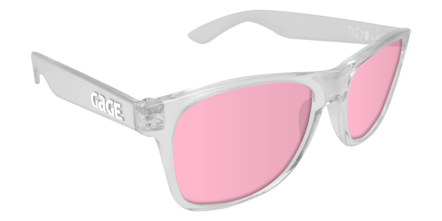 Clear Sunglasses With Berry Pink Lenses Gage Sunglasses