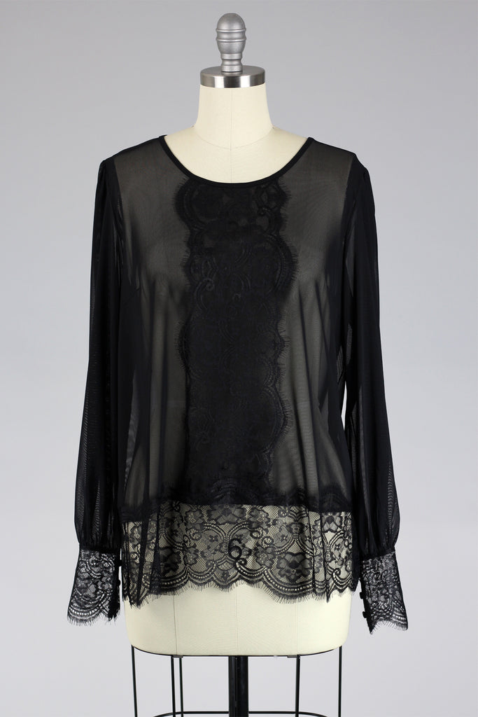 Hand Drawn Chantilly Lace Blouse | Muse