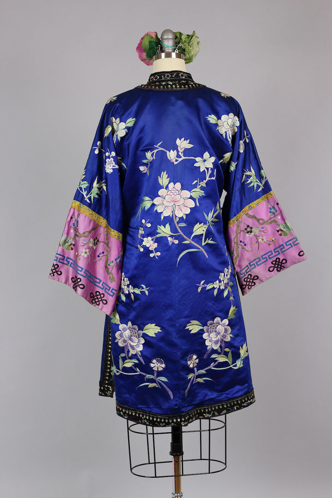 1930s Vintage Cobalt Blue Chinese Silk Kimono – The Vintage Net