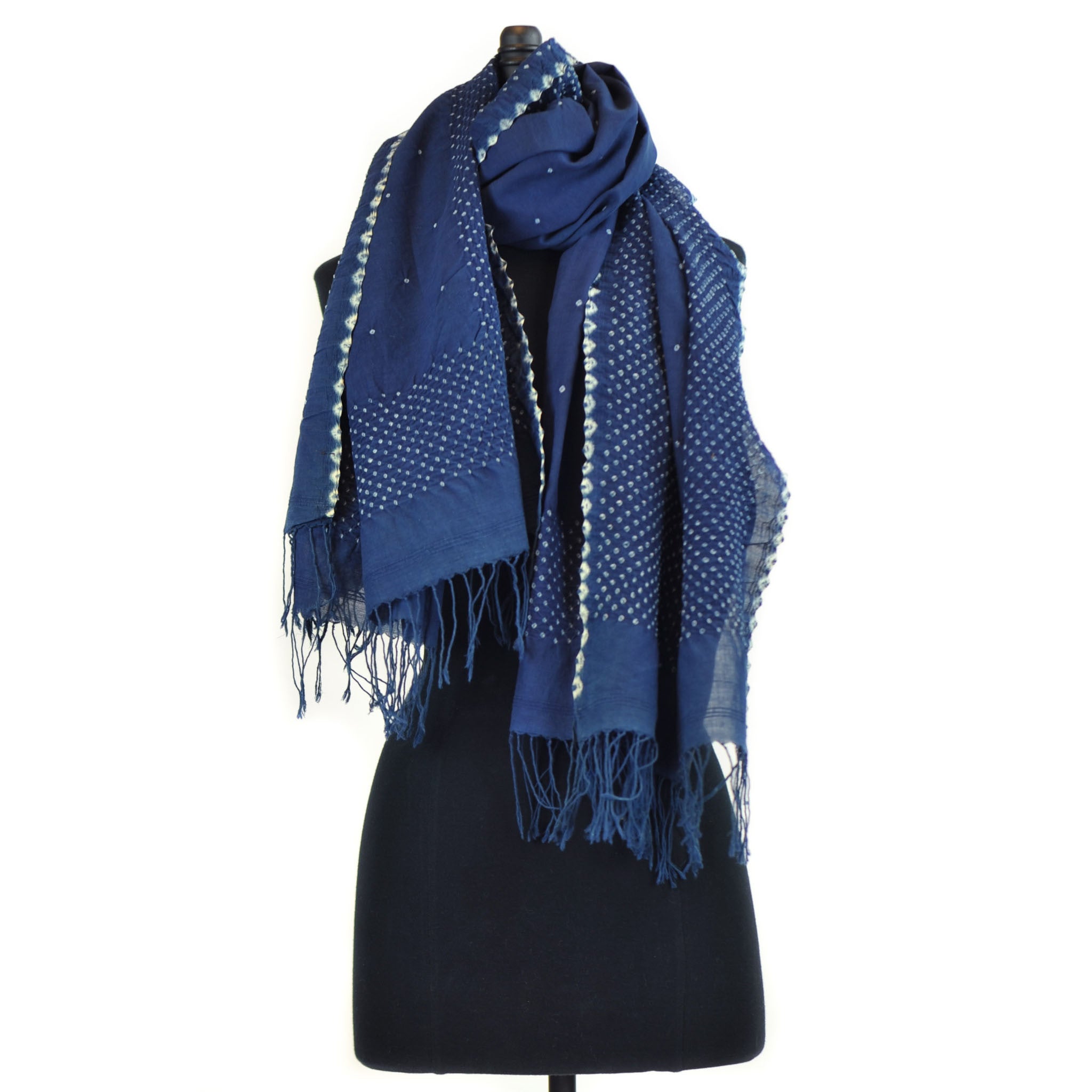 Bandhani Scarf- Indigo - mimbres