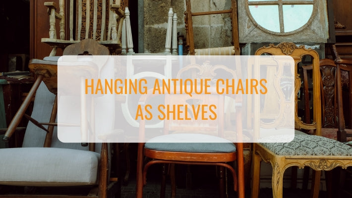 hanging antique chairs as shelves - ski country antiques