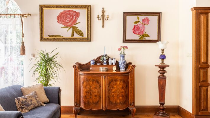 Vintage Paintings with Contemporary Furniture