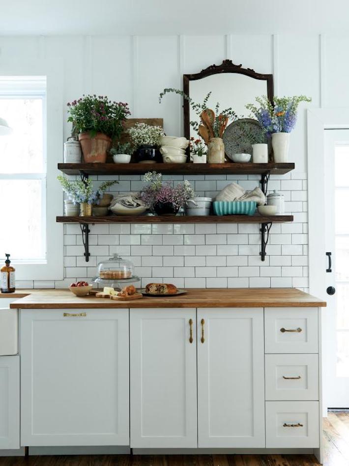 open shelves
