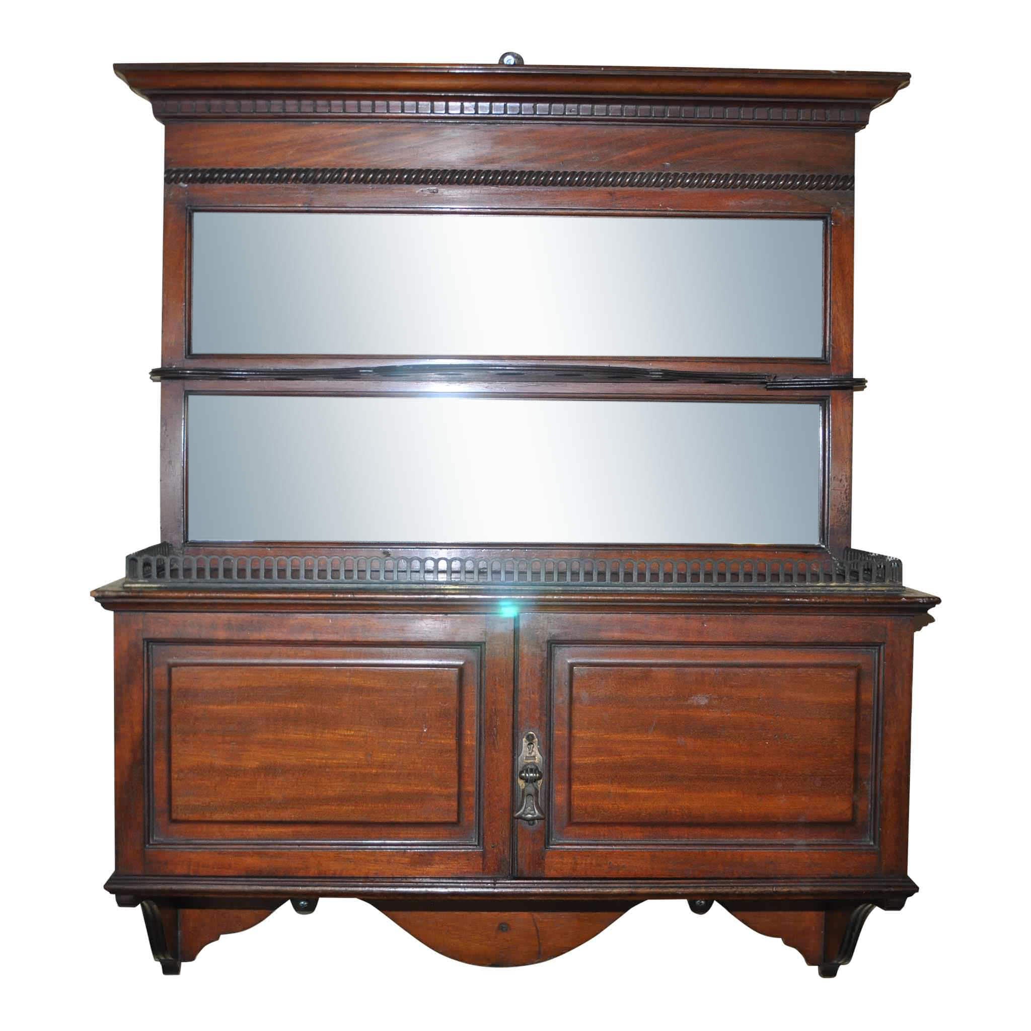 Tobacco Wall Cabinet With Pipe Rack And Mirrors Ski Country