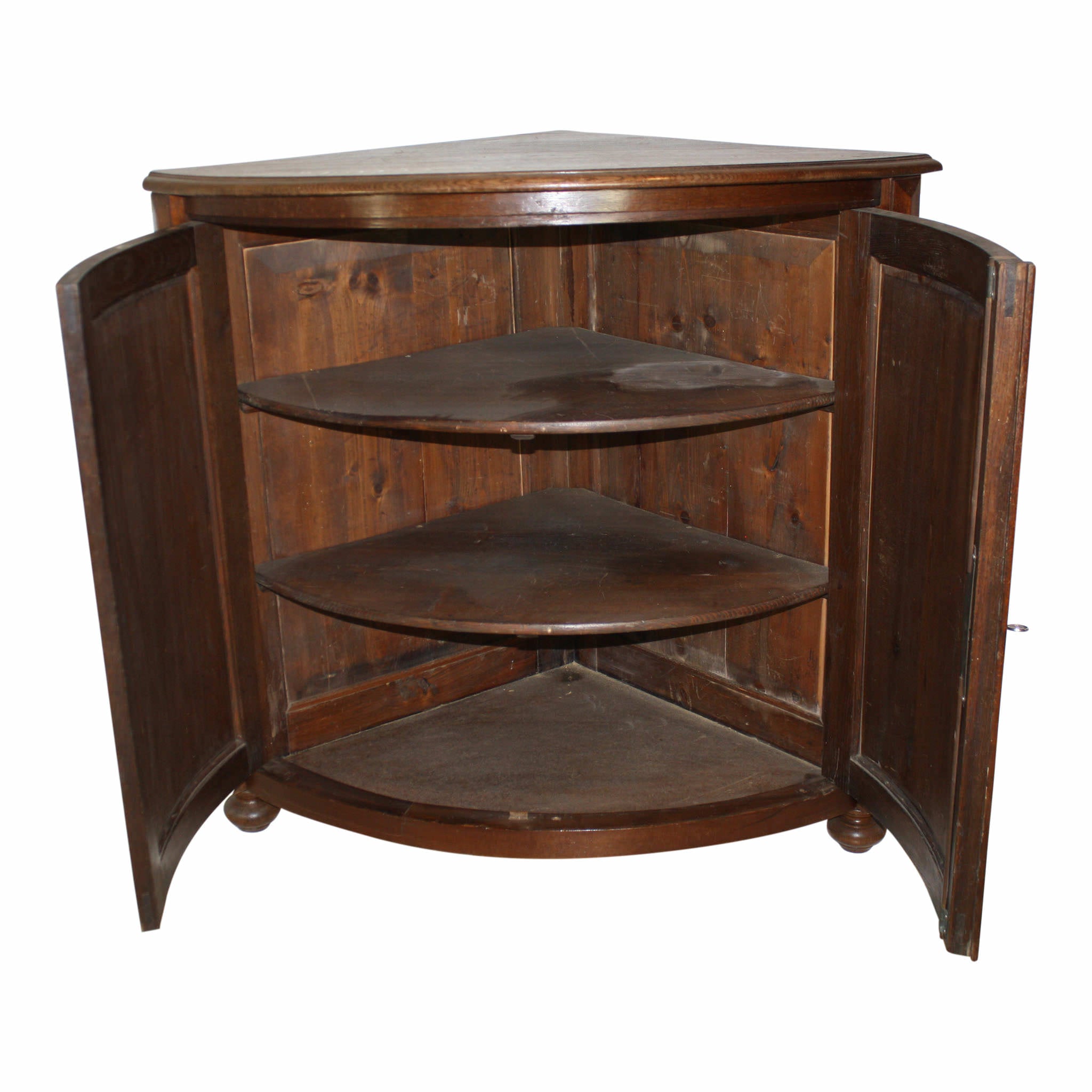 German Bow Front Corner Cabinet Ski Country Antiques Home