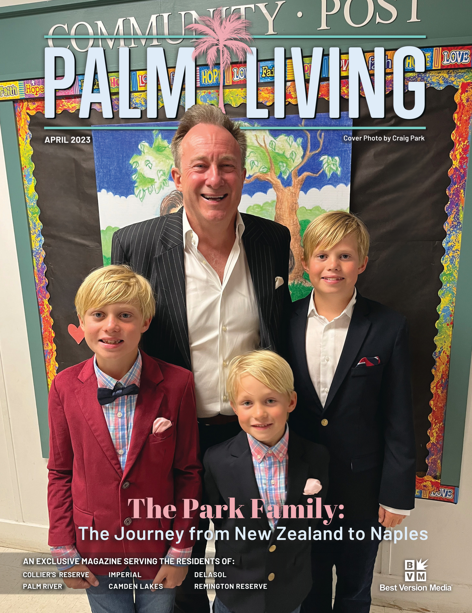 Cover of Palm Living Magazine Featuring Craig Park - Owner of CountryPet Naturals