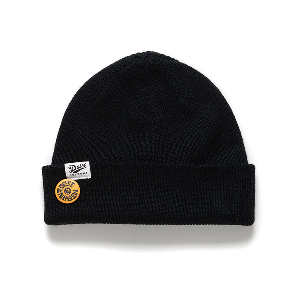 black wooly hat