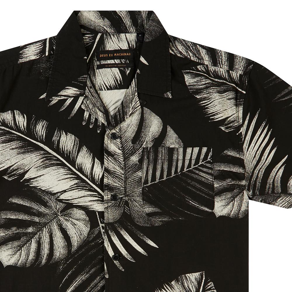 Dean Atoll Shirt - Greyscale Palms