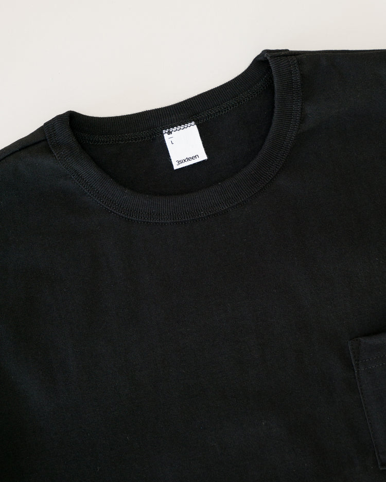 Heavyweight Pocket T-Shirt - Black | James Dant